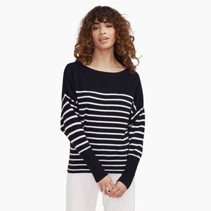 Naadam NWT Oversized Boatneck Navy Stripe Sweater XL